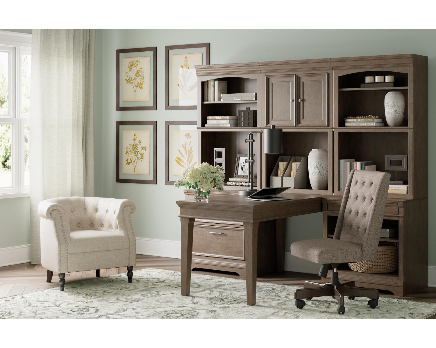 Janismore 6-Piece Bookcase Wall Unit with Desk
