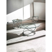 JUEGO DE MESA DE CENTRO DE CRISTAL Cromo (pack de 3)