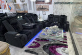 Conjunto de sofá loveseat reclinable con consola eléctrica U8000