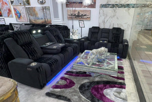 Conjunto de sofá loveseat reclinable con consola eléctrica U8000