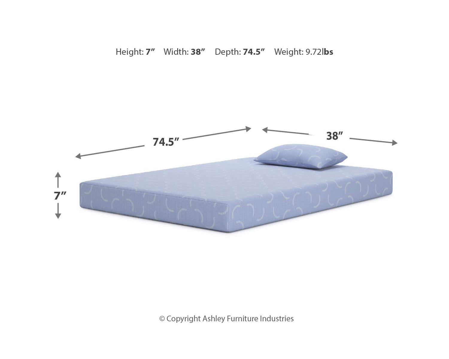 iKidz Ocean Twin Mattress and Pillow