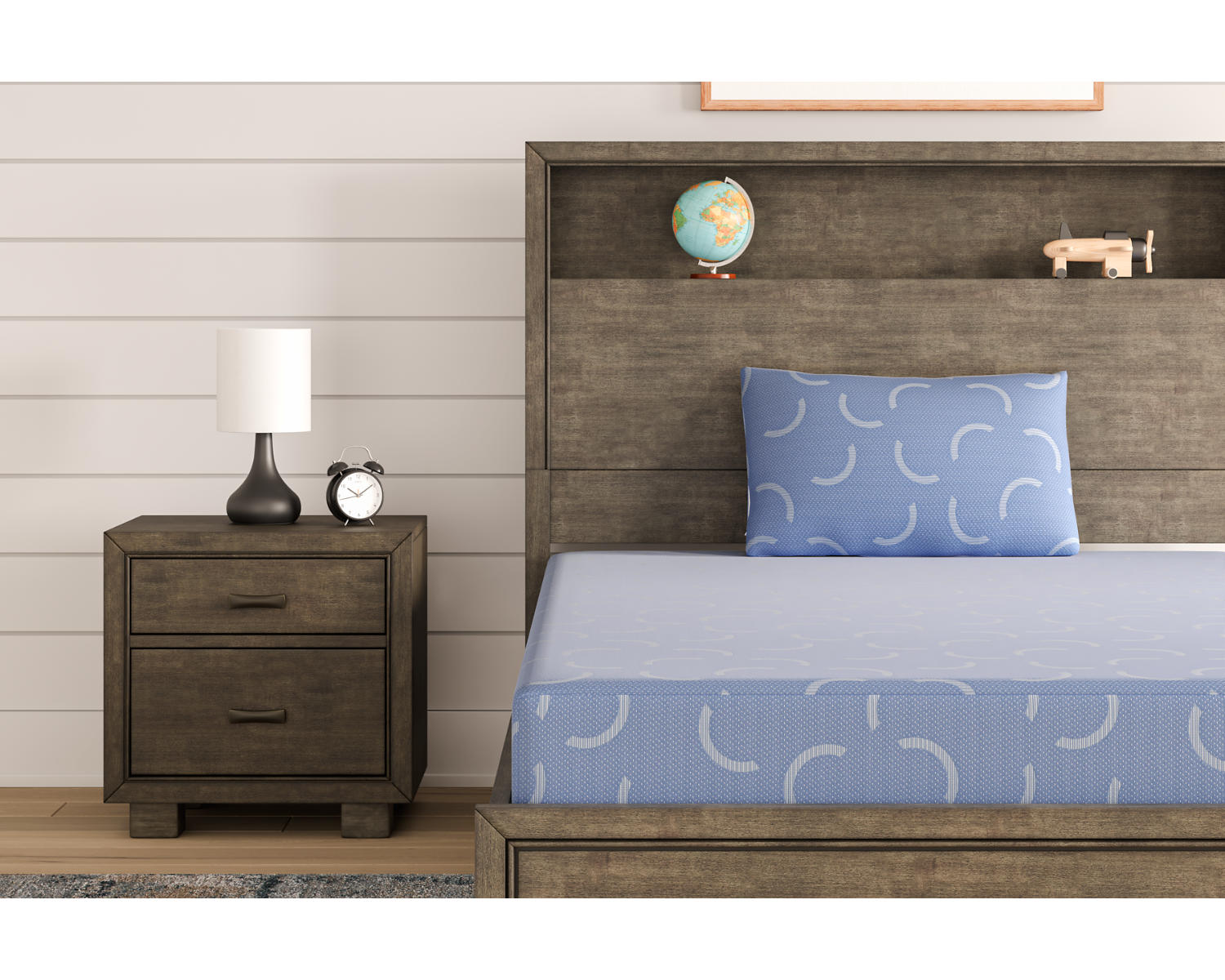 iKidz Ocean Twin Mattress and Pillow