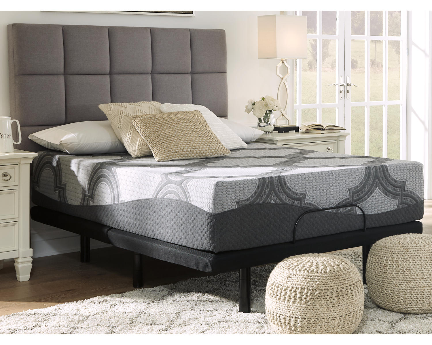 12 Inch Ashley Hybrid Queen Adjustable Base and Mattress