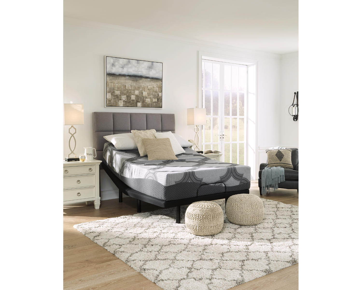 12 Inch Ashley Hybrid Queen Adjustable Base and Mattress