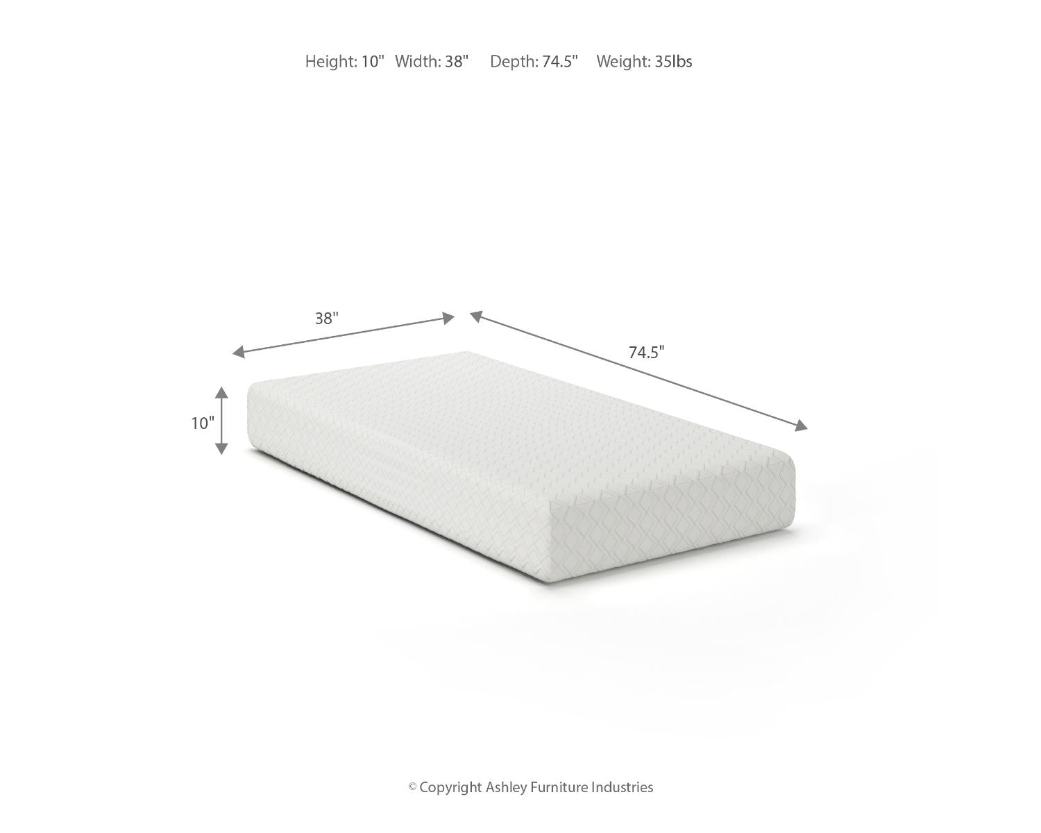 10 Inch Chime Memory Foam Twin Mattress in a Box
