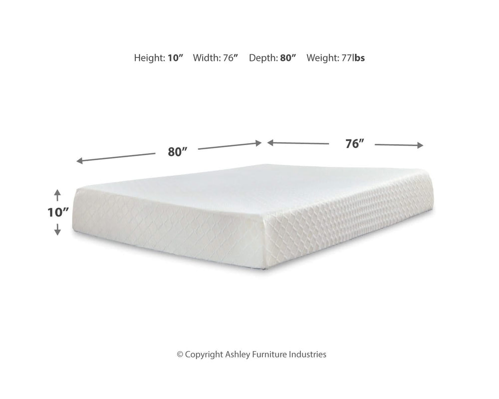 Colchón y base de espuma viscoelástica Chime de 10 pulgadas tamaño king