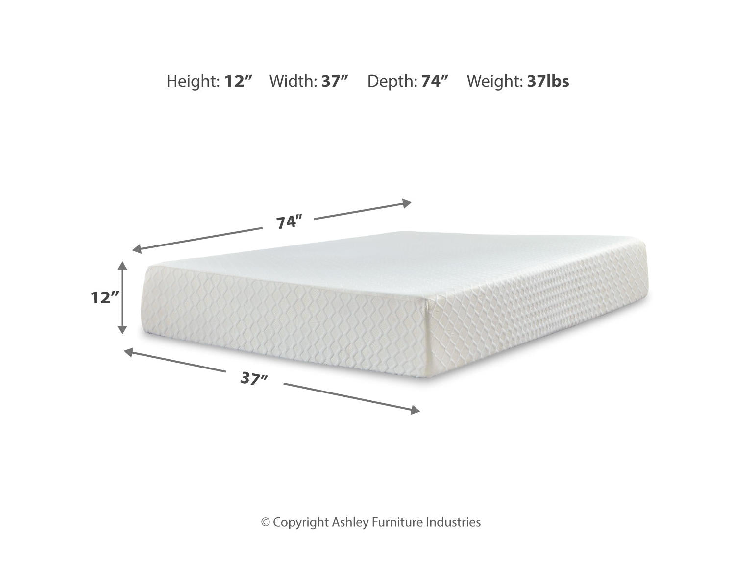Chime 12 Inch Memory Foam Twin Mattress in a Box