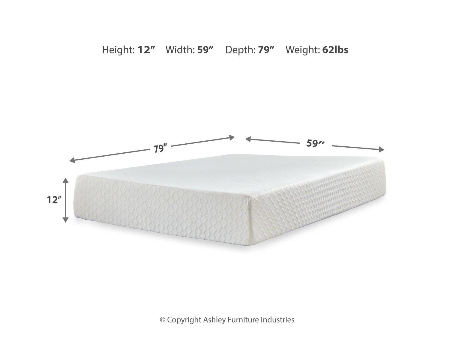 Chime 12 Inch Memory Foam Queen Mattress in a Box