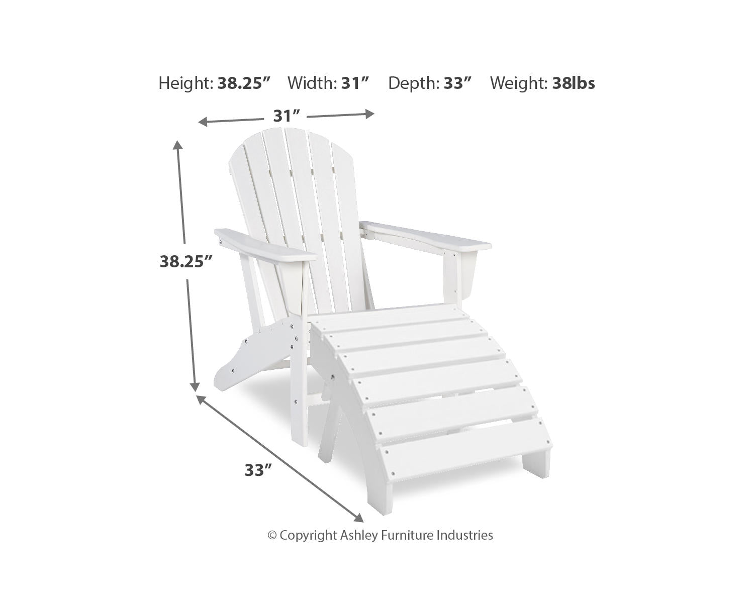 Sundown Treasure Adirondack Chair with End Table