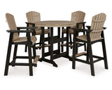 Mesa de comedor de exterior Fairen Trail de altura alta con 2 taburetes