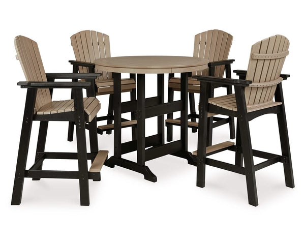 Mesa de comedor de exterior Fairen Trail de altura alta con 2 taburetes