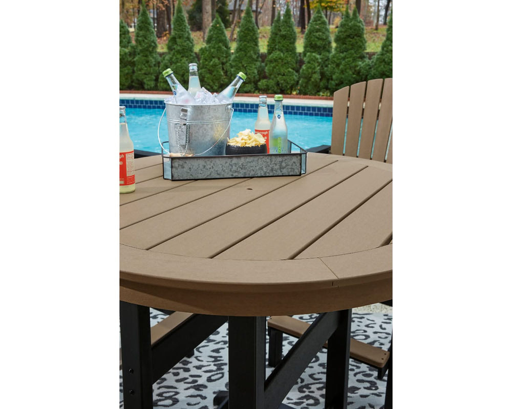 Mesa de comedor de exterior Fairen Trail de altura alta con 2 taburetes