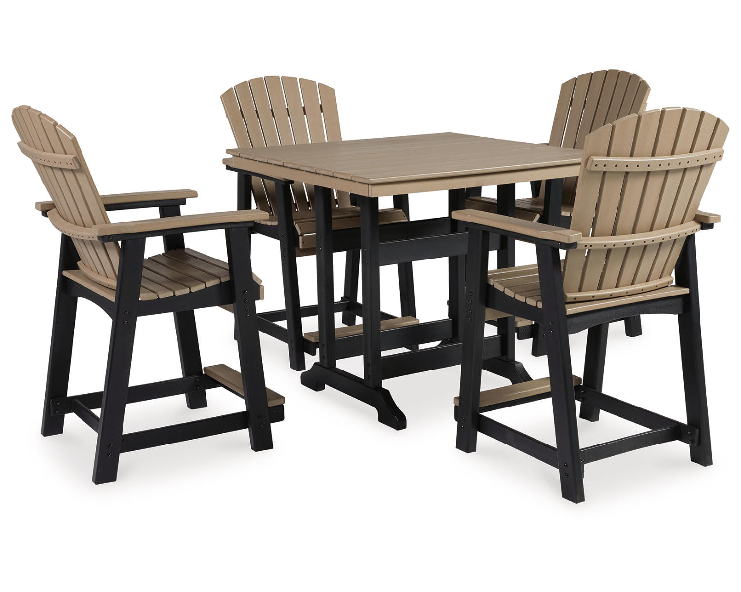 Fairen Trail Outdoor Counter Height Dining Table with 4 Barstools