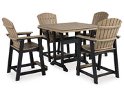 Fairen Trail Outdoor Counter Height Dining Table with 4 Barstools