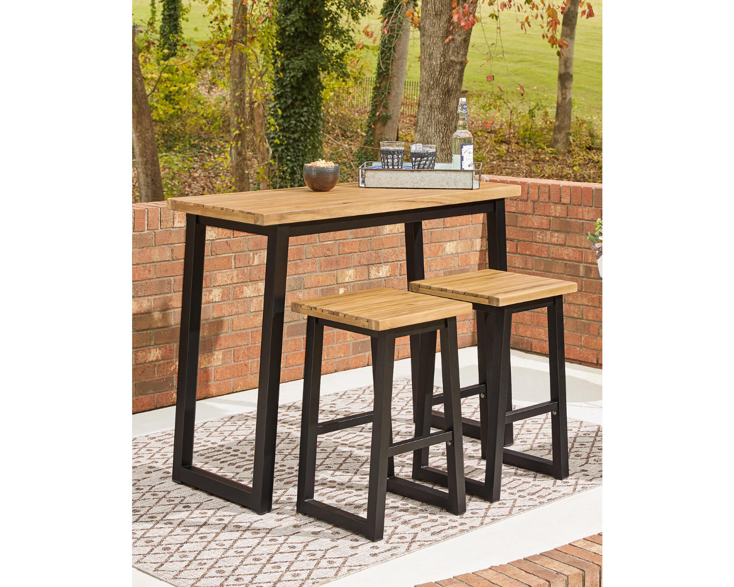 Town Wood Outdoor Counter Table Set (Set of 3)