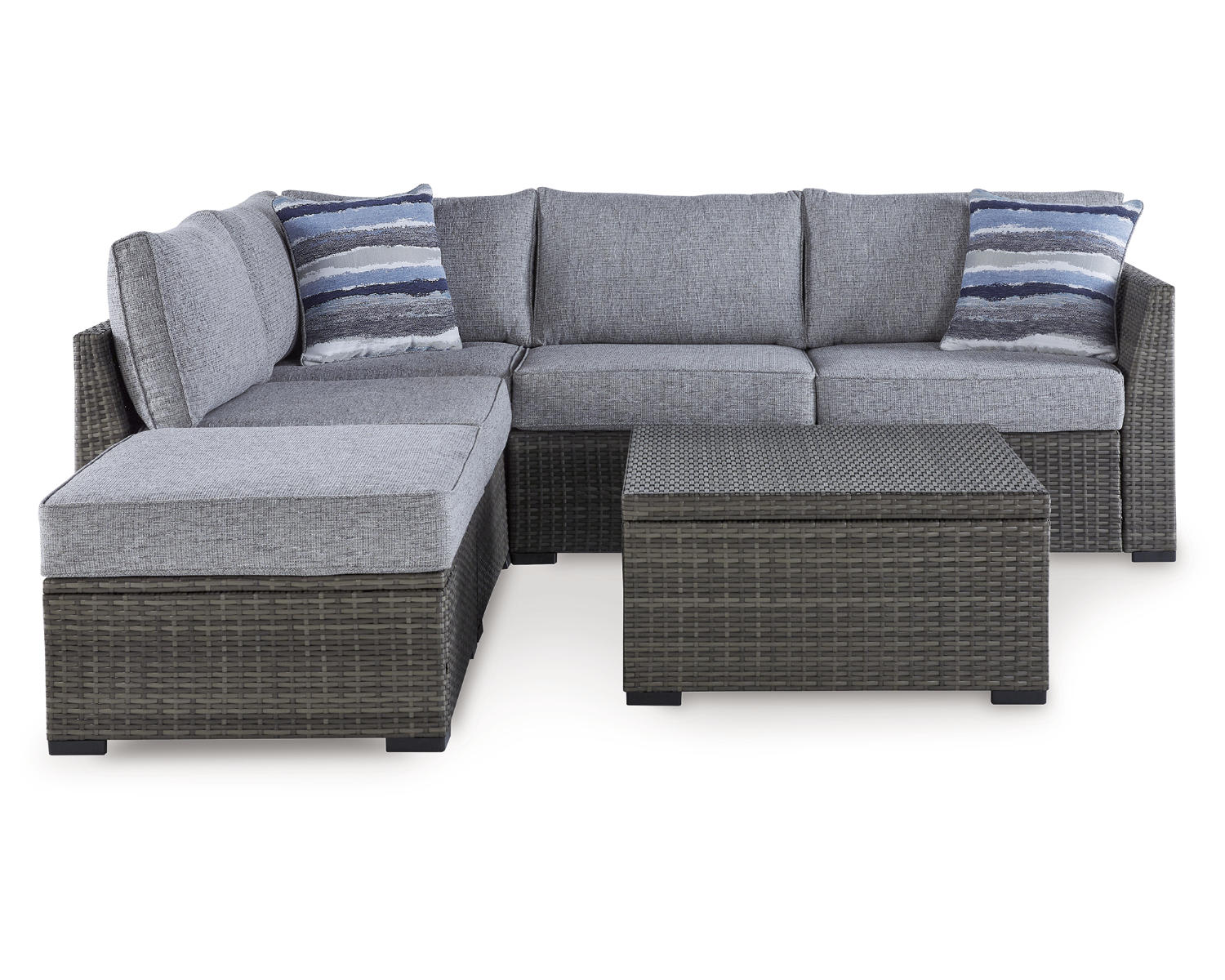 Petal Road Outdoor Loveseat Sectional/Ottoman/Table Set (Set of 4)