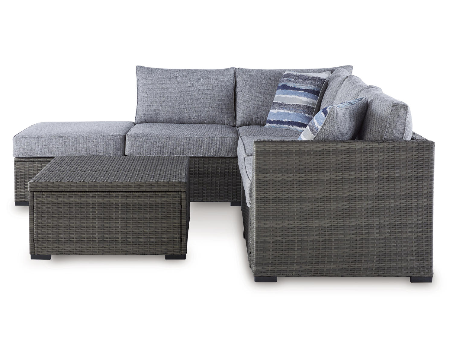 Petal Road Outdoor Loveseat Sectional/Ottoman/Table Set (Set of 4)