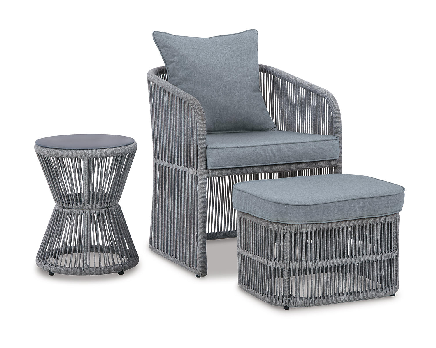 Coast Island Outdoor Chair with Ottoman and Side Table