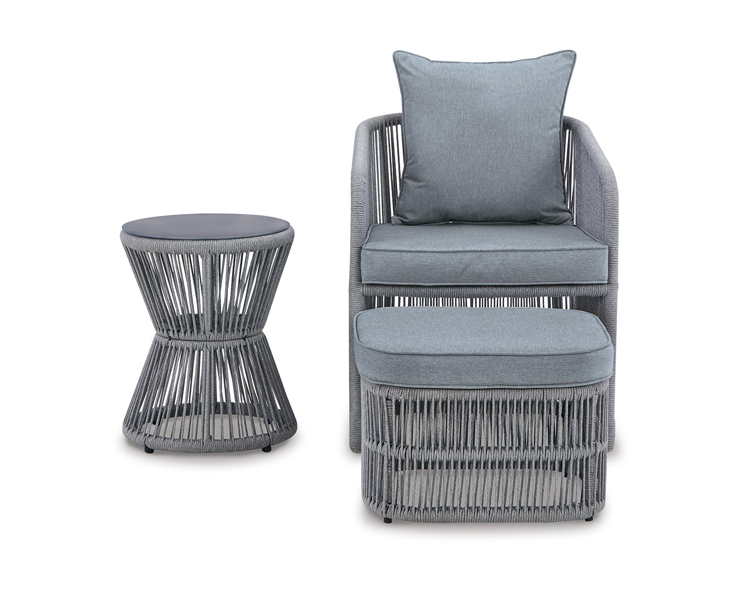 Coast Island Outdoor Chair with Ottoman and Side Table