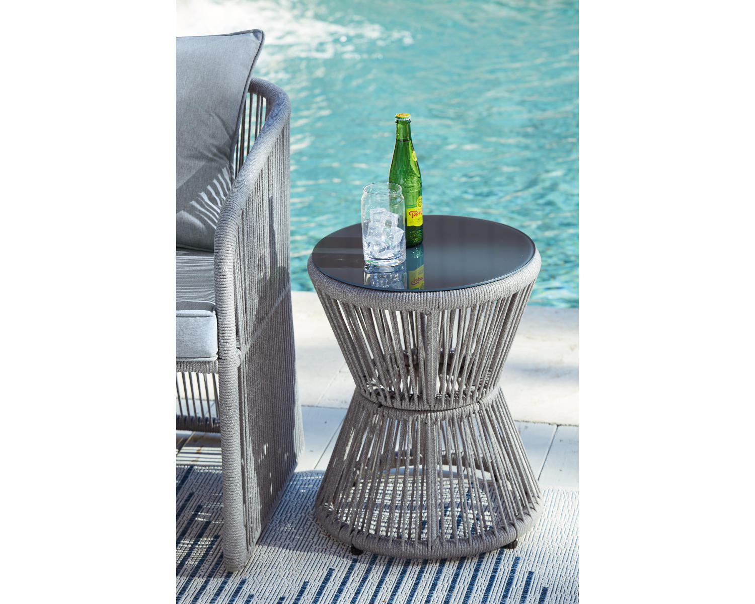 Coast Island Outdoor Chair with Ottoman and Side Table