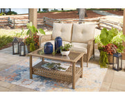 Braylee Outdoor Loveseat with Table (Set of 2)