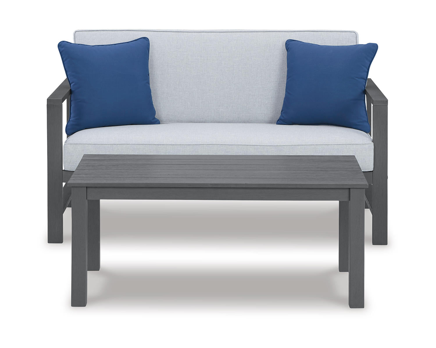 Fynnegan Outdoor Loveseat with Table (Set of 2)