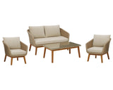 Loveseat de exterior Crystal Cave, dos sillones y mesa de centro