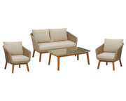 Crystal Cave Outdoor Loveseat, 2 Lounge Chairs and Coffee Table