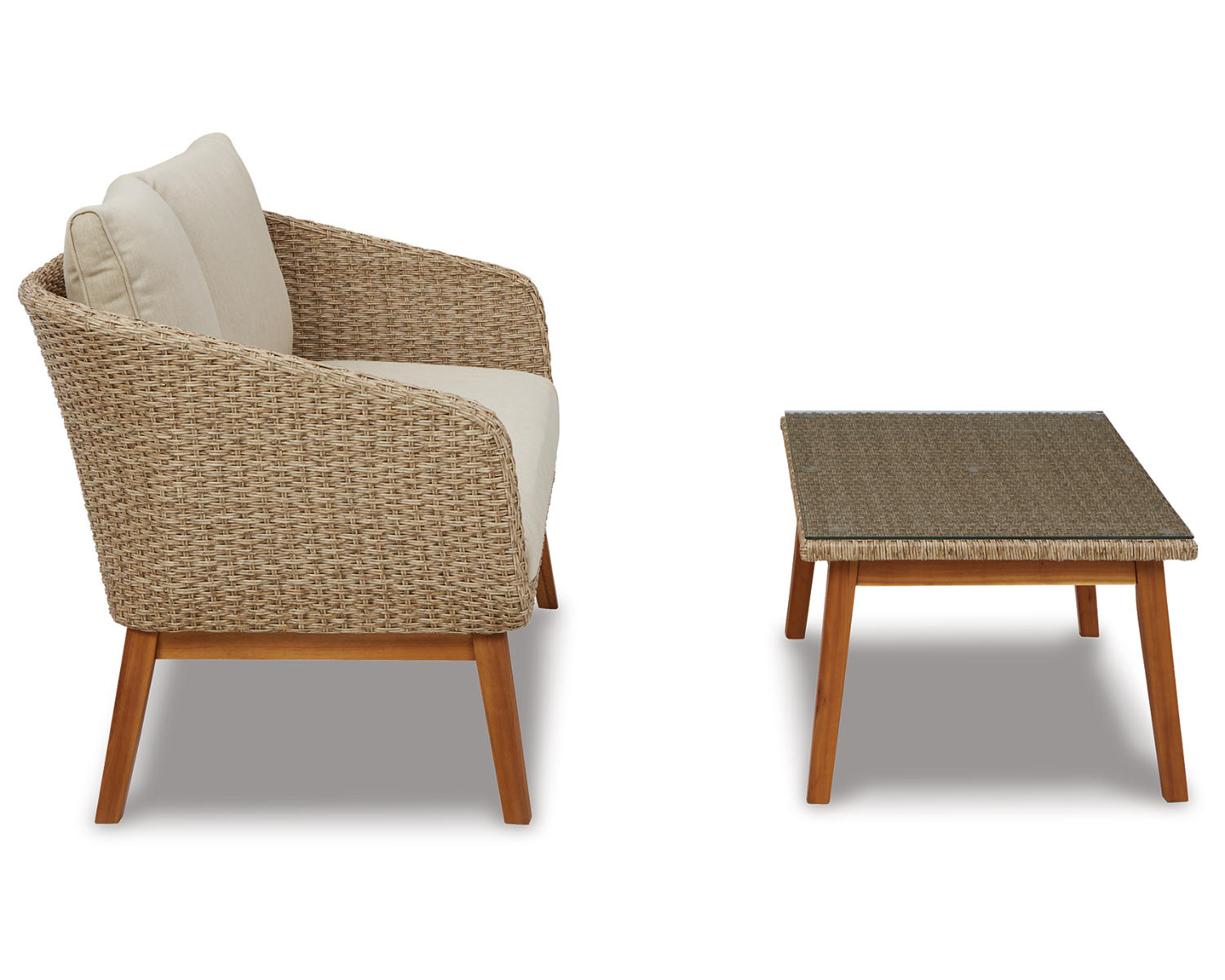 Crystal Cave Outdoor Loveseat with Table (Set of 2)