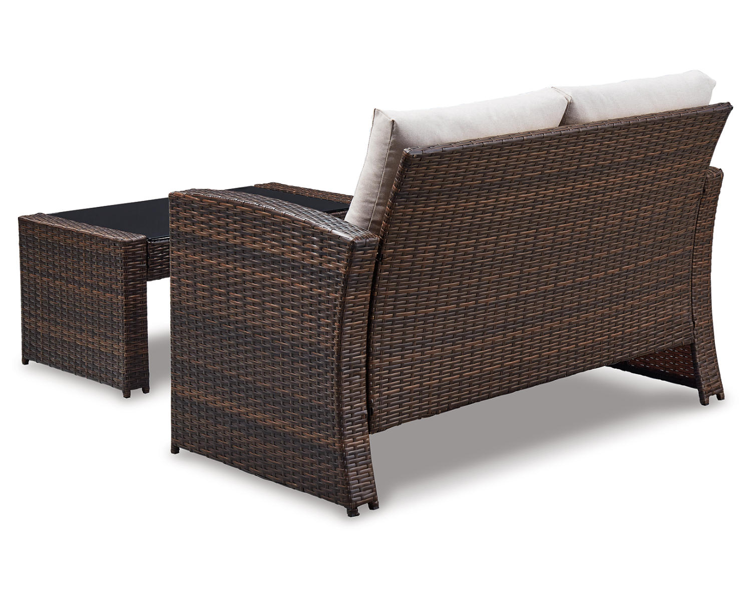 East Brook Outdoor Loveseat with Table (Set of 2)