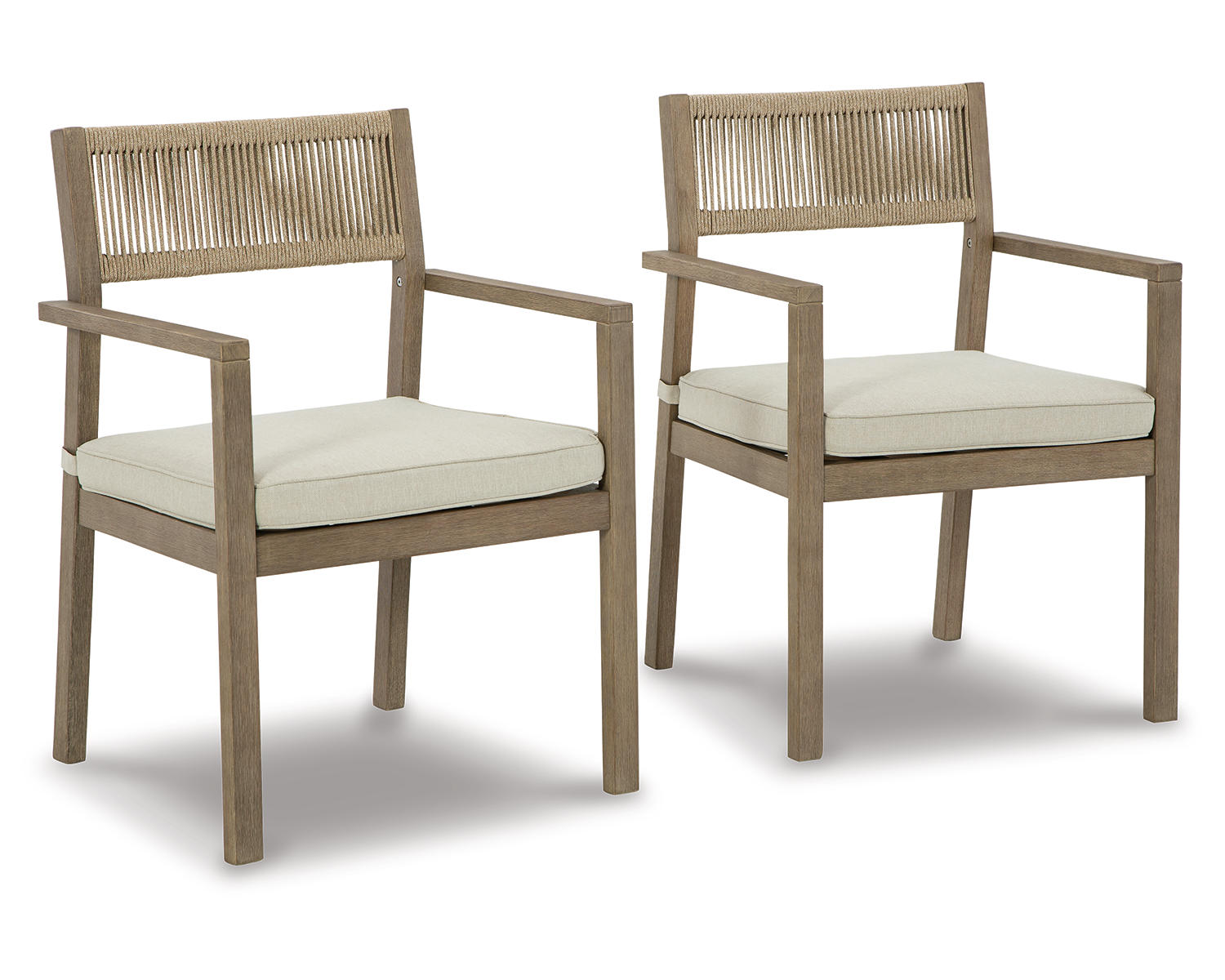 Aria Plains Arm Chair with Cushion (Set of 2)