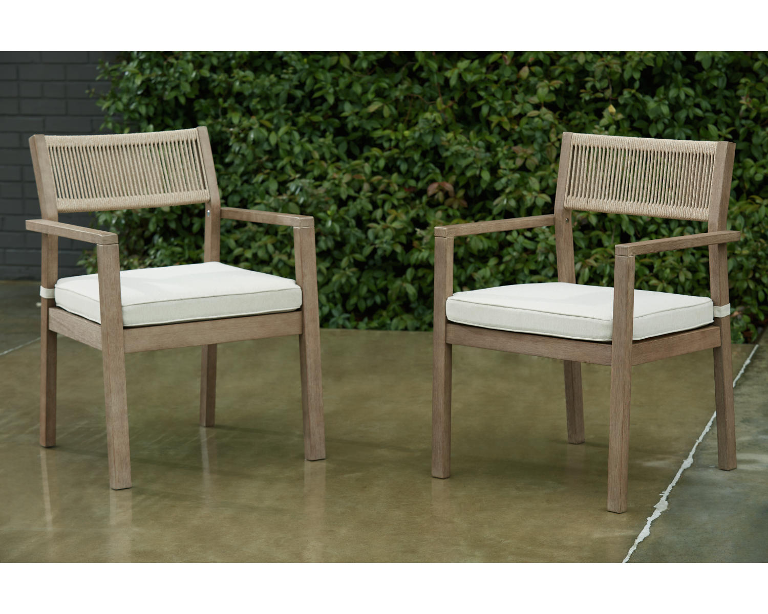 Aria Plains Arm Chair with Cushion (Set of 2)