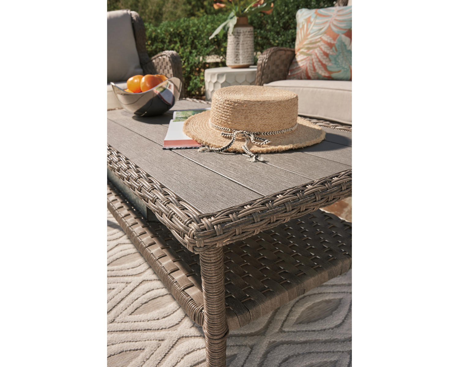 Clear Ridge Outdoor Loveseat, 2 Lounge Chairs and Coffee Table