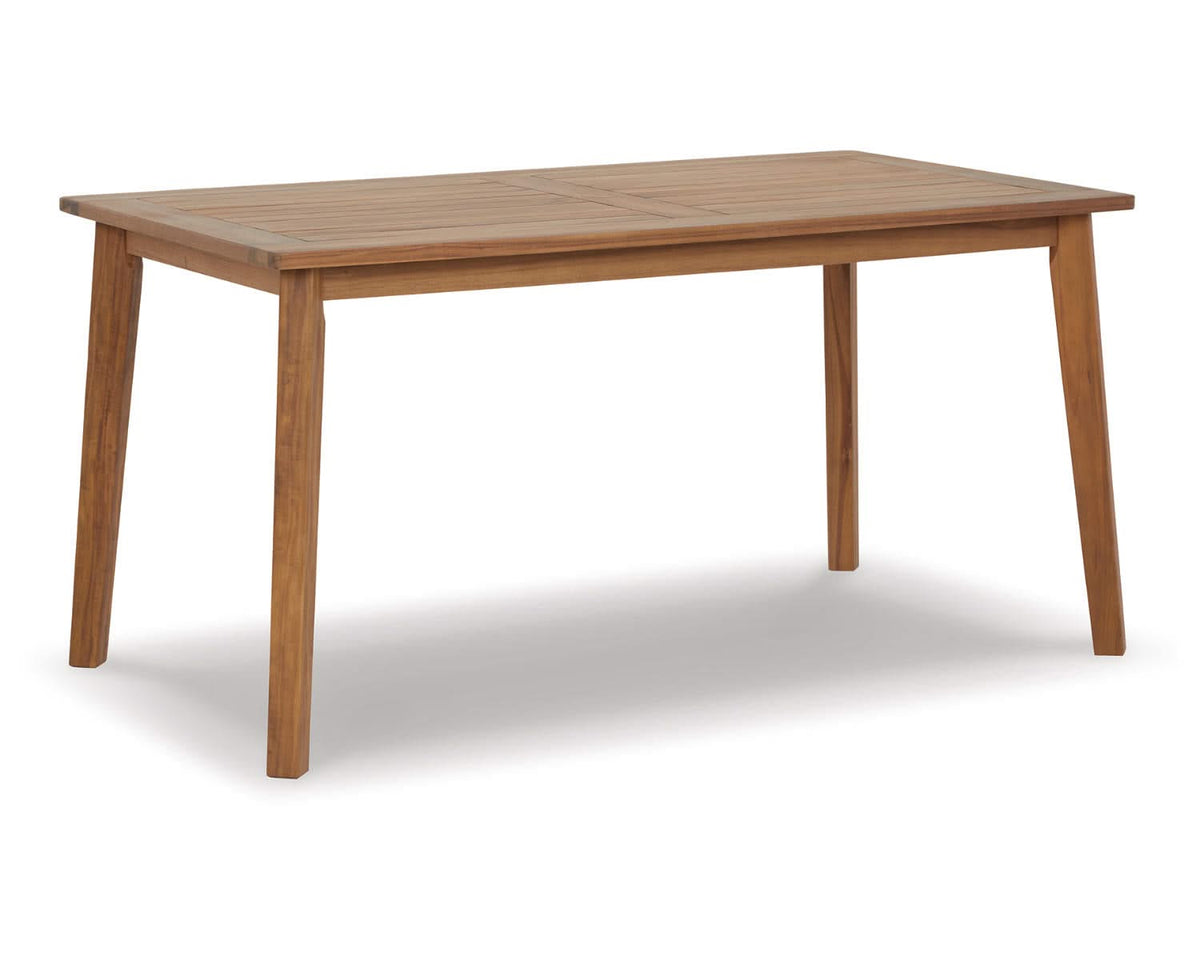 Mesa de comedor para exterior Janiyah con 2 bancos