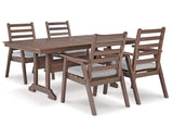 Mesa de comedor de exterior Emmeline con 4 sillas
