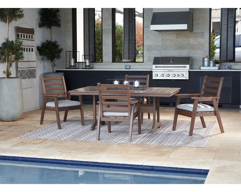Mesa de comedor de exterior Emmeline con 4 sillas