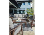 Emmeline Outdoor Sofa, Loveseat, 2 Lounge Chairs, Coffee Table and End Table