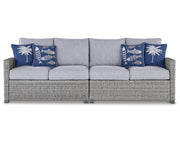 Naples Beach Outdoor Right and Left-arm Facing Loveseat with Cushion (Set of 2)