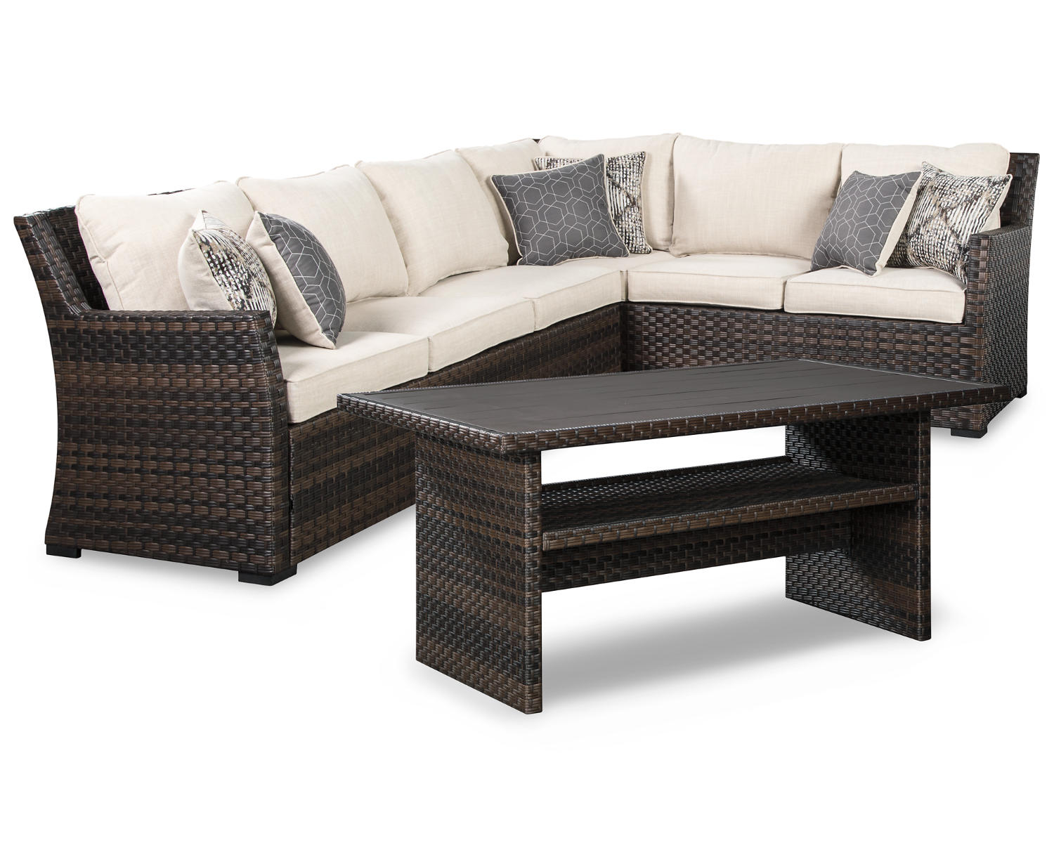 Easy Isle 3-Piece Outdoor Sofa Sectional with Table