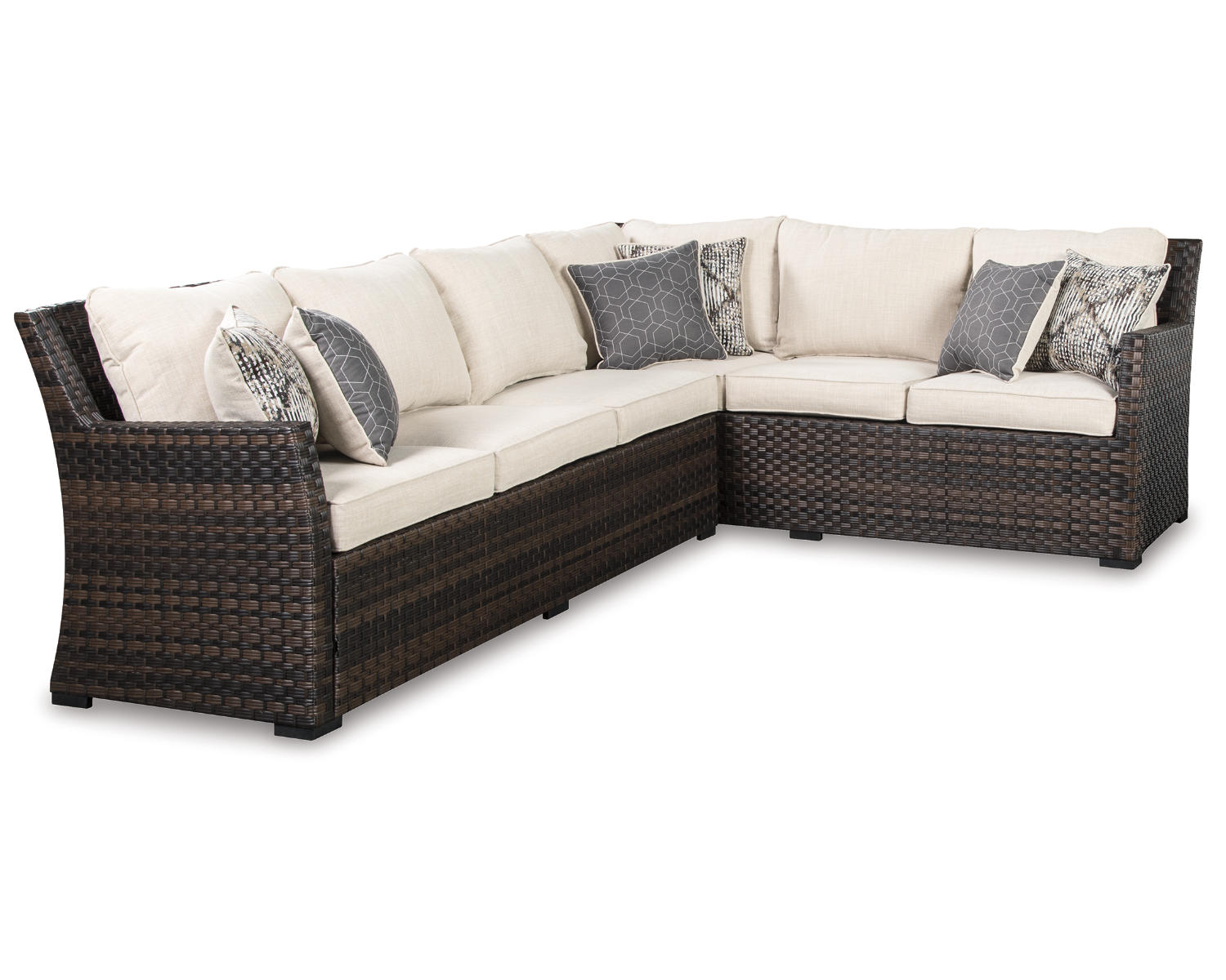 Easy Isle 3-Piece Outdoor Sofa Sectional with Lounge Chair and Table