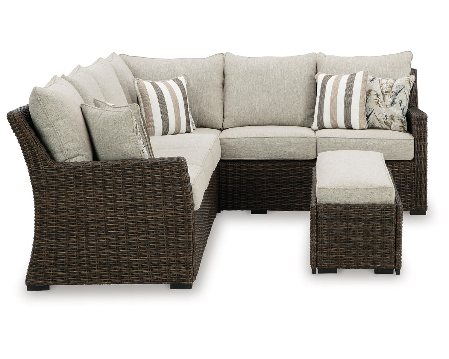 Brook Ranch Outdoor Sofa Sectional/Bench with Cushion (Set of 3)