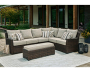 Brook Ranch Outdoor Sofa Sectional/Bench with Cushion (Set of 3)