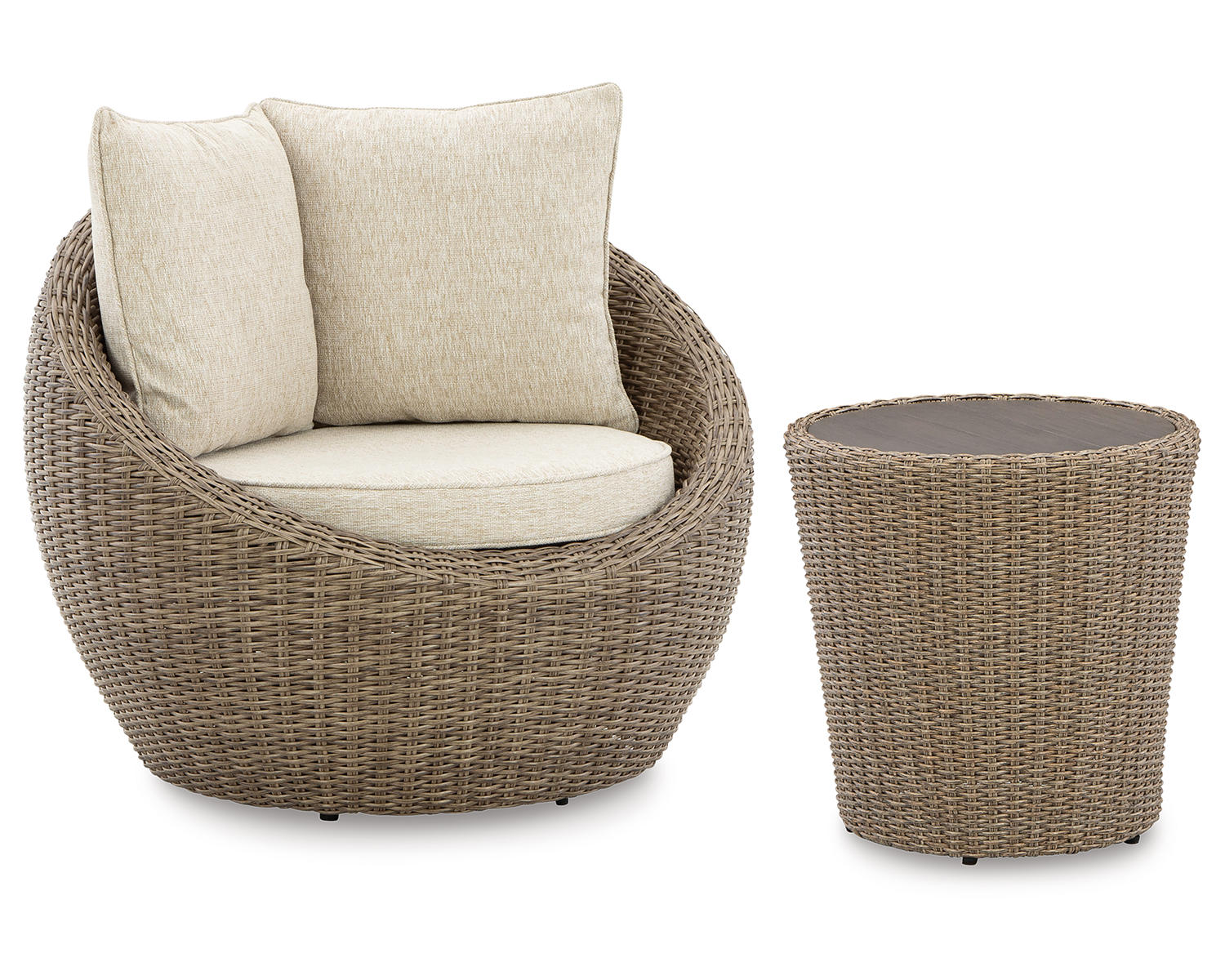 Danson 2 Swivel Lounge Chairs and End Table