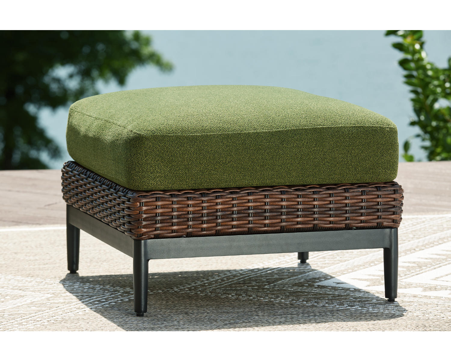 Horizon Hall Outdoor Ottoman with Cushion