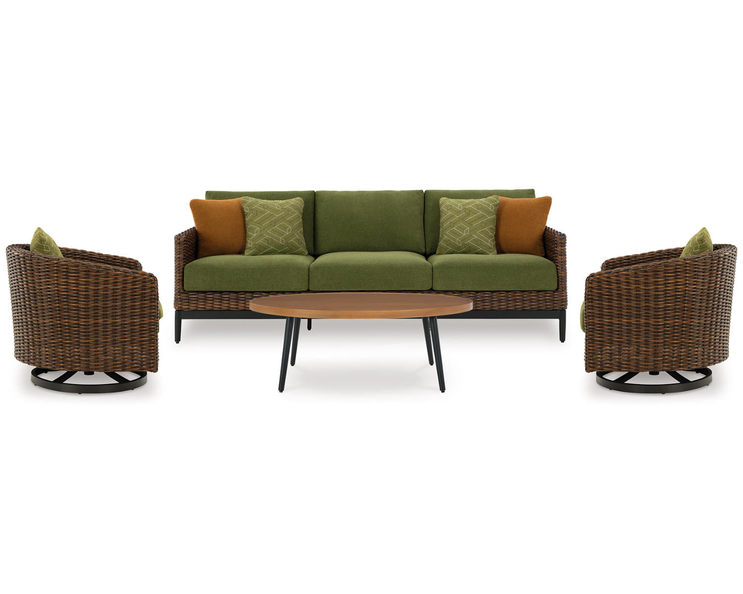 Horizon Hall Outdoor Sofa, 2 Lounge Chairs, Ottoman and Coffee Table