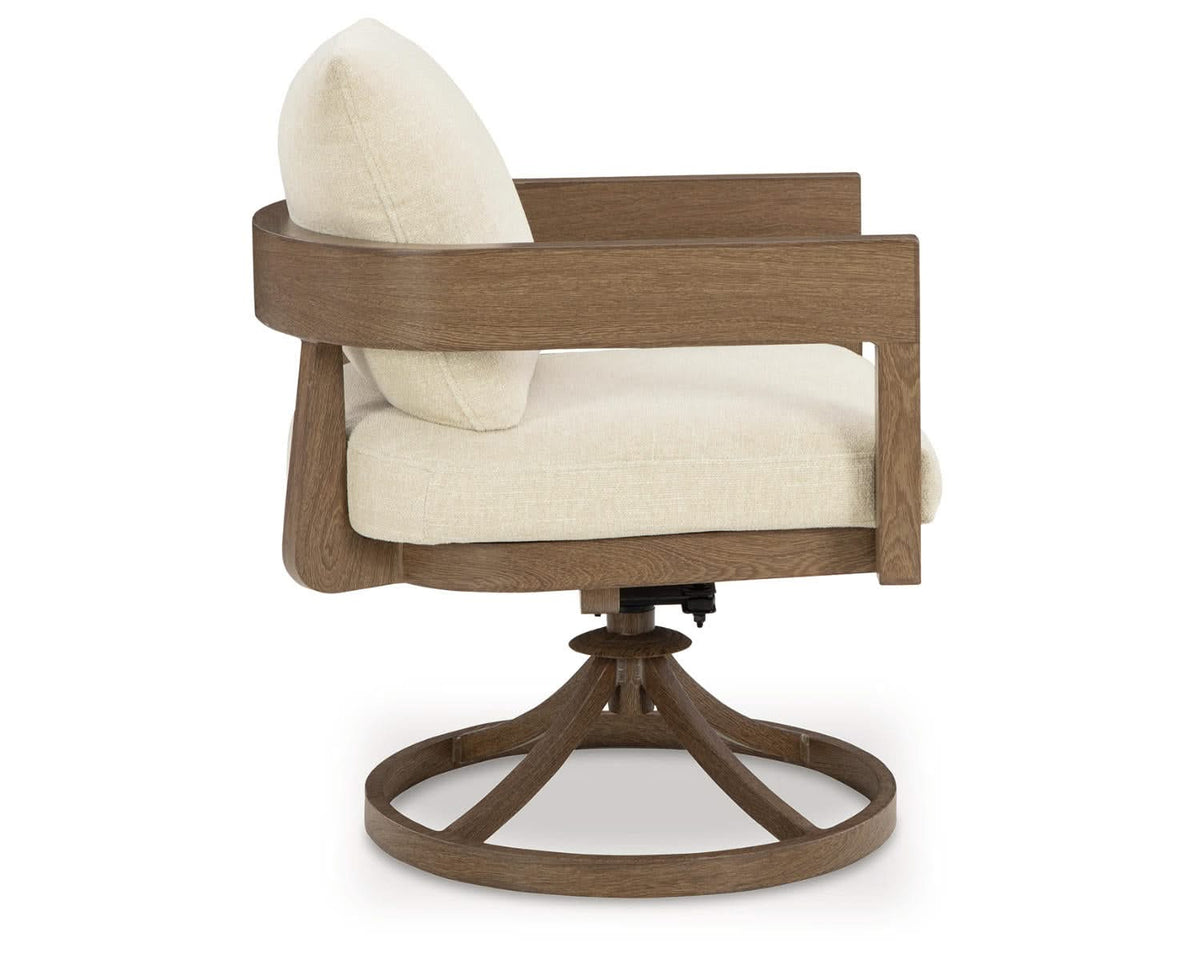 Serene Bay Outdoor Swivel Dining Chair with Cushion (Set of 2)