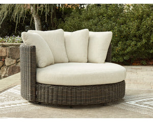 Sillón giratorio de exterior Kimora con cojín