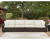 Kimora - Loveseat para exteriores con brazos derecho e izquierdo, con cojín (juego de 2)