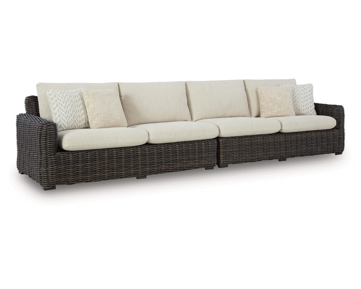 Kimora - Loveseat para exteriores con brazos derecho e izquierdo, con cojín (juego de 2)