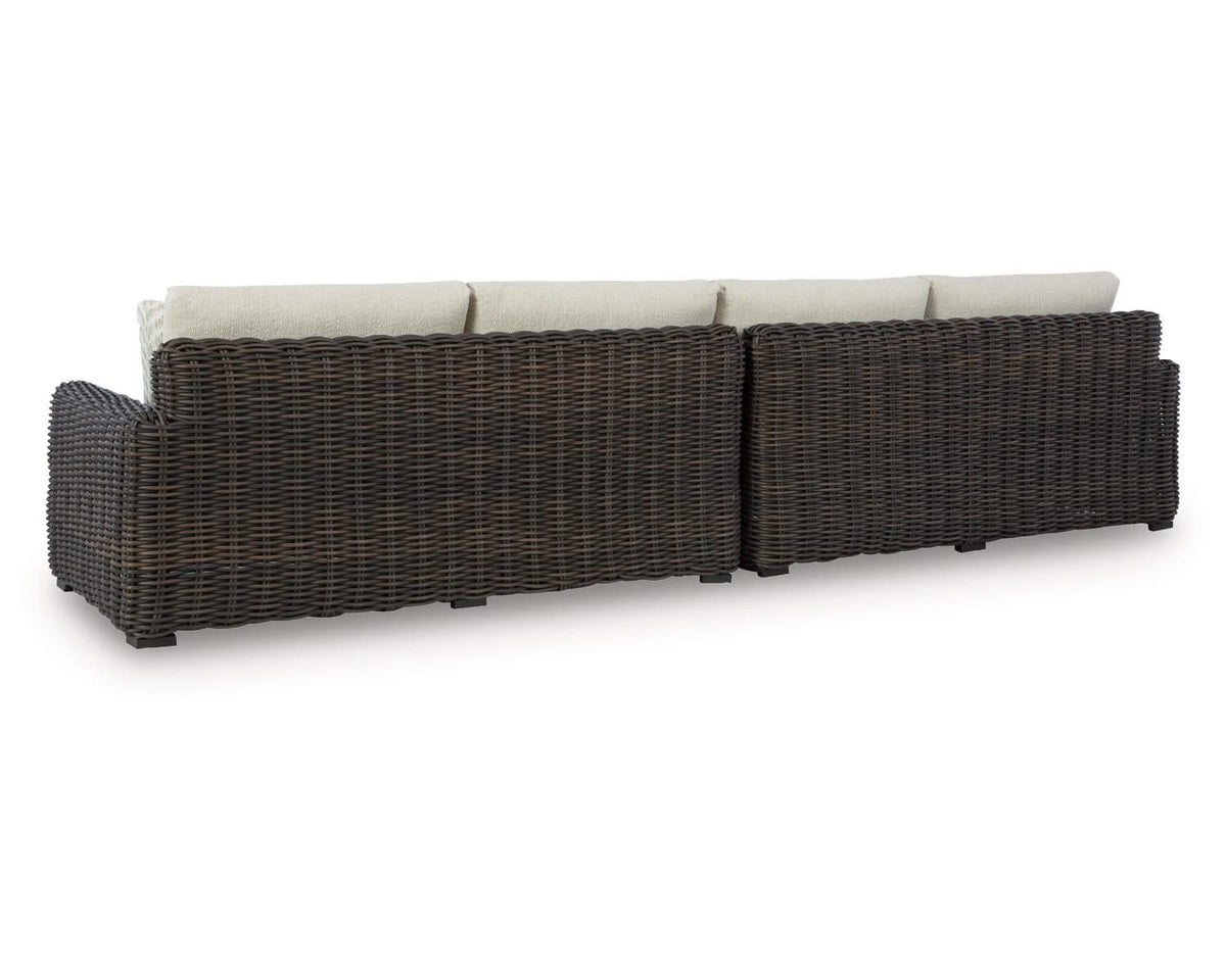 Kimora - Loveseat para exteriores con brazos derecho e izquierdo, con cojín (juego de 2)